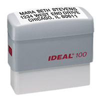 IDEAL 100 SELF-INKING STAMP W/GREY CASE