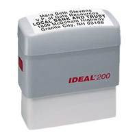 IDEAL 200 SELF-INKING STAMP W/GREY CASE