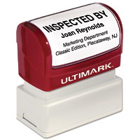 #5 ULTIMARK PRE-INKED STAMP WITH BURGUNDY HANDLE