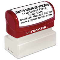 #10 ULTIMARK PRE-INKED STAMP WITH BURGUNDY HANDLE