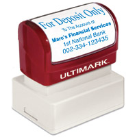 #16 ULTIMARK PRE-INKED STAMP WITH BURGUNDY HANDLE