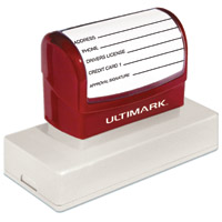 #26 ULTIMARK PRE-INKED STAMP WITH BURGUNDY HANDLE