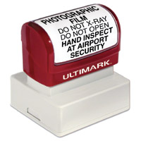 #28 ULTIMARK PRE-INKED STAMP WITH BURGUNDY HANDLE